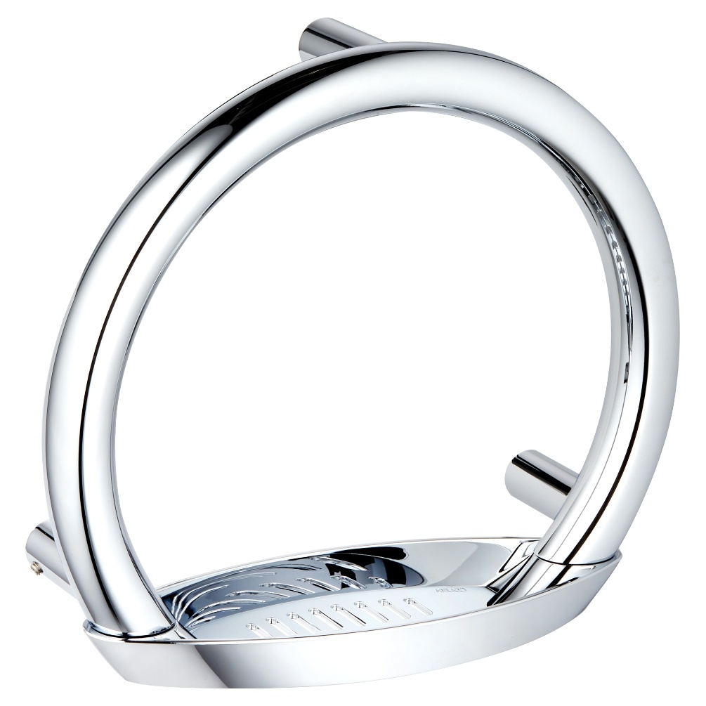 Product Cut out image of the Keuco Chrome Grab Bar with Soap Basket 04909 010000